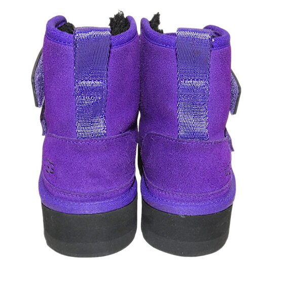 UGG Kids Neumel Platform Purple Suede Winter Boots Size 3 Shearling Lined - Picture 4 of 6